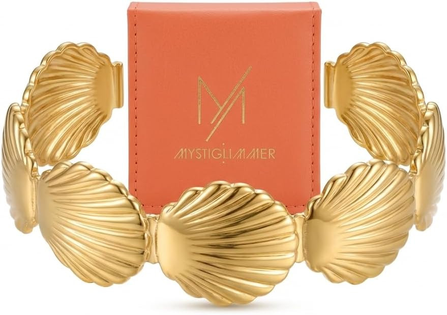 18K Gold Plated Cuff Bracelet for Women – Adjustable Coral Design, Waterproof, Hypoallergenic J... | Amazon (US)