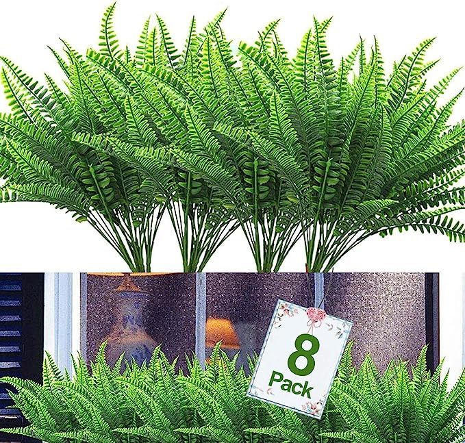 TURNMEON 8Pcs Artificial Flowers Outdoor UV Resistant Plants Spring Summer Decor 8 Branches Faux ... | Amazon (US)