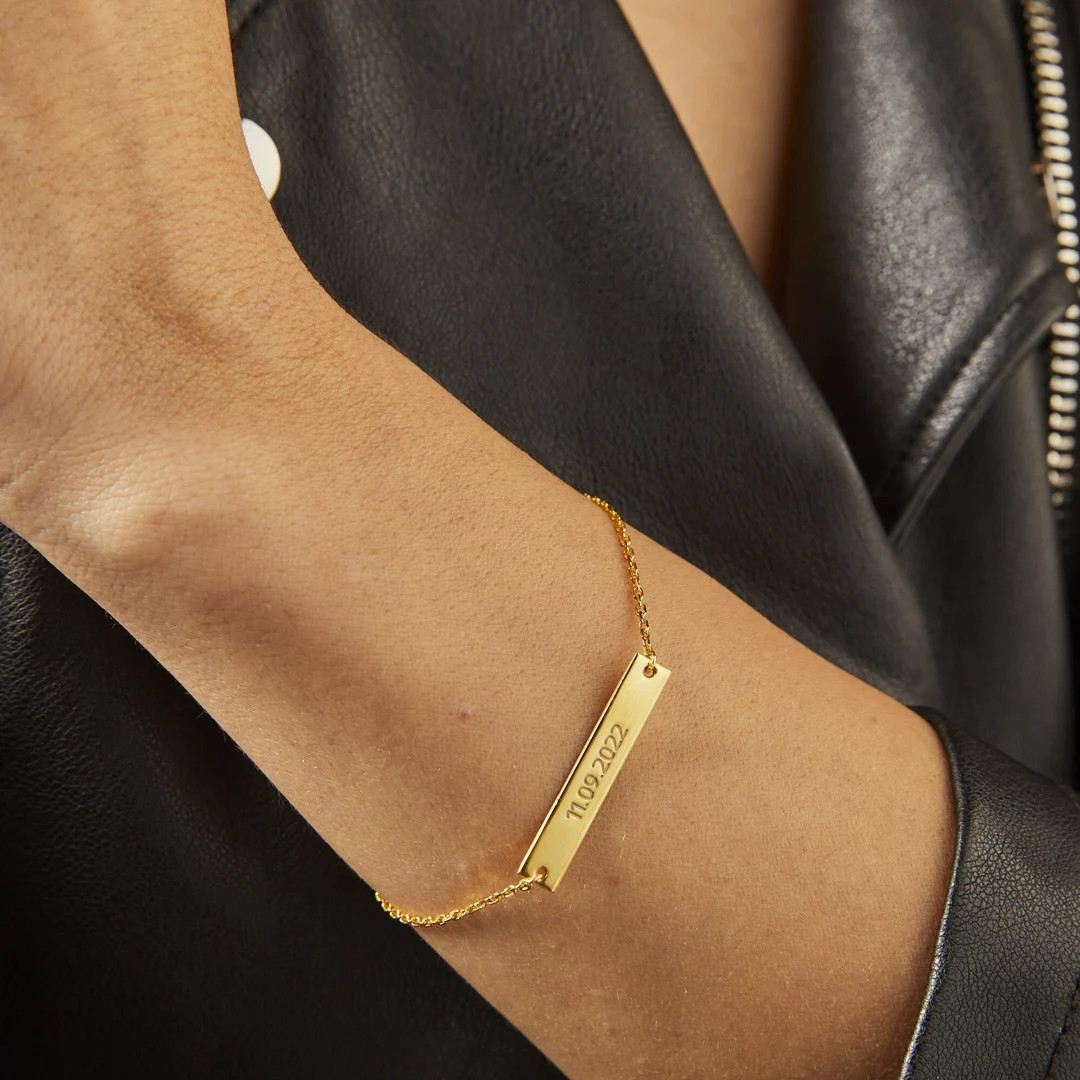 Personalized Bracelet, Date Bracelet, Engraved Bracelet, Personalized Gifts, Gift For Mom, Mother... | Etsy (US)