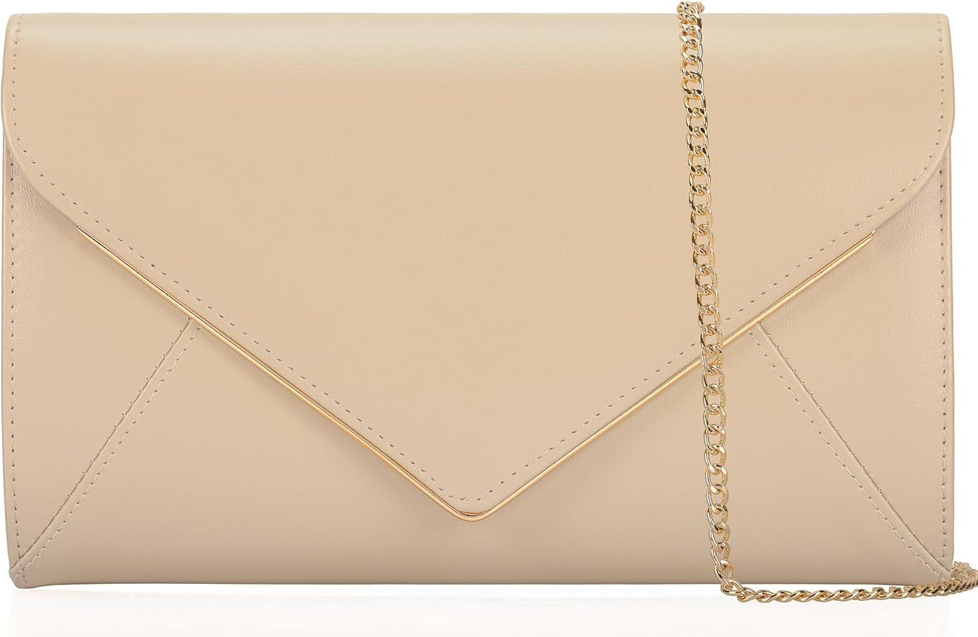 PU Leather Clutch Purses Women Evening Envelope Handbag Prom Wedding Party Foldover Bag | Amazon (US)