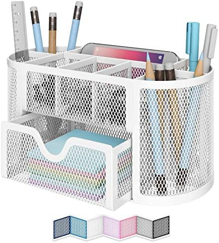 Desk Organizer. Vibrant Colors Mesh Desktop Organizer and Holder For Pen, Pencil, Small Office Suppl | Amazon (US)