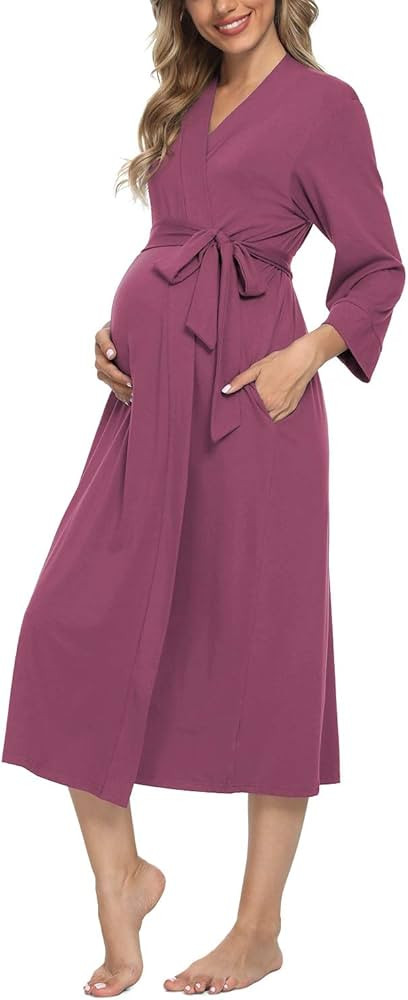 Maternity Sleepwear/Labor/Nursing/Hospital Nightgown Robe | Amazon (US)