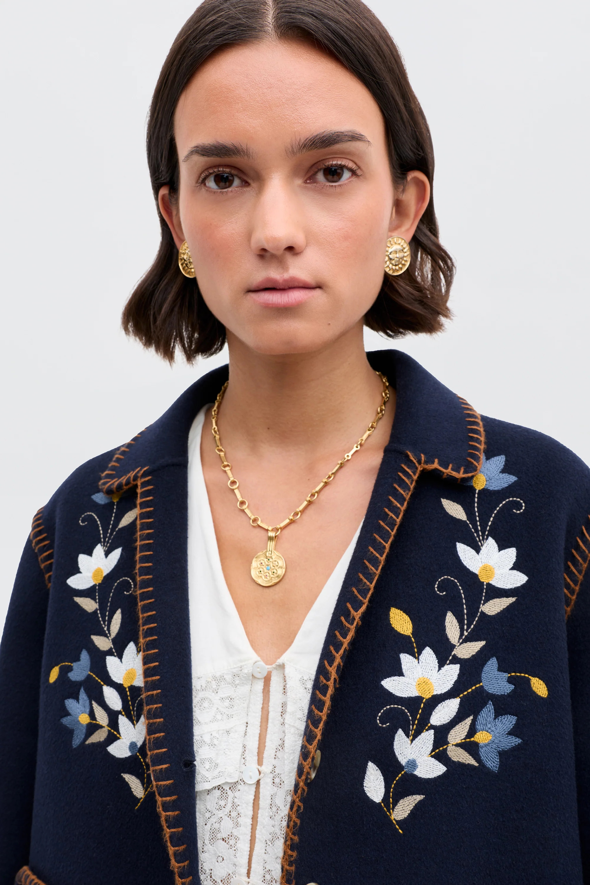 Sunday - Petal Embroidery Navy | Rixo