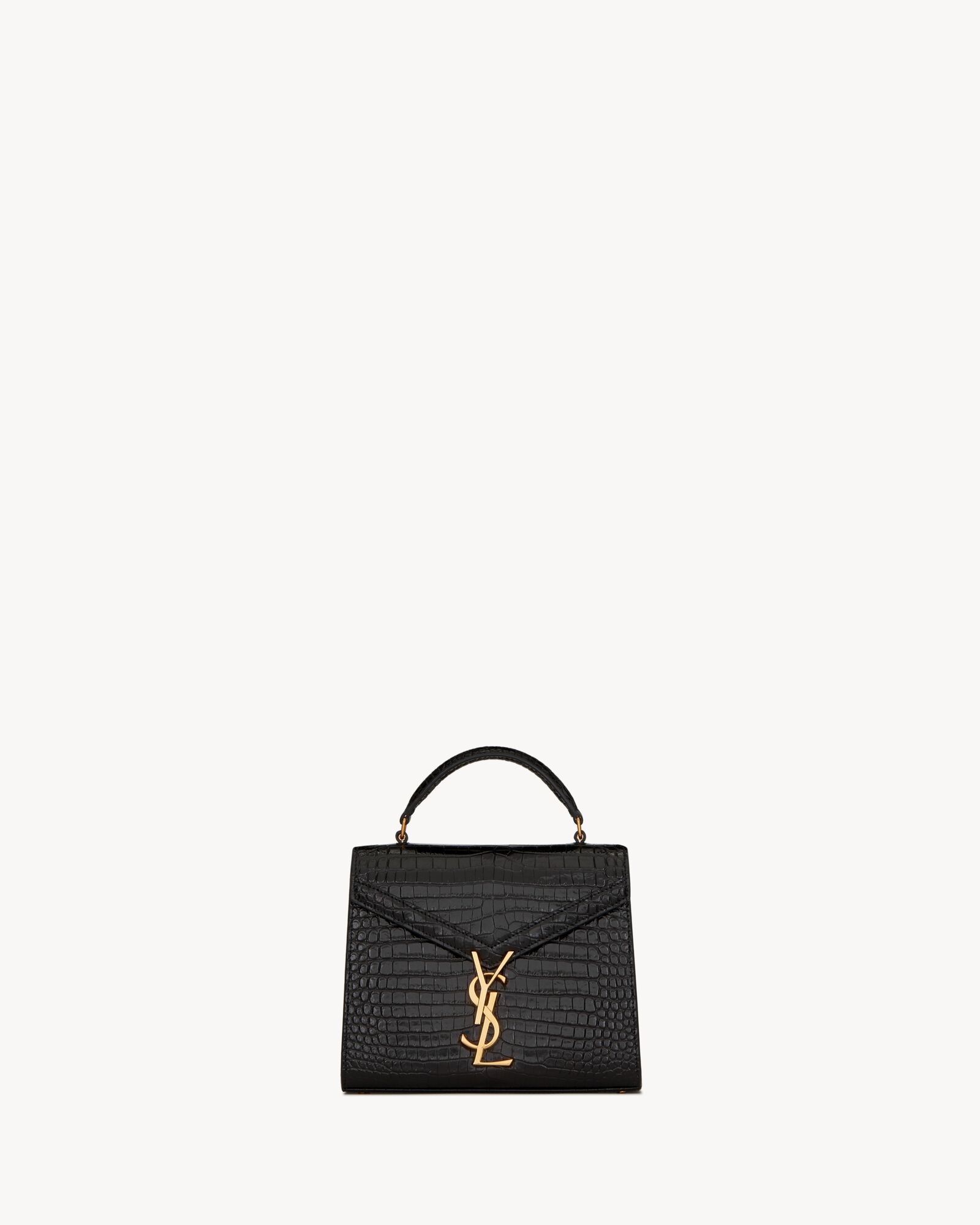 CASSANDRA Mini top handle bag in crocodile-embossed shiny leather | Saint Laurent | YSL.com | Saint Laurent Inc. (Global)