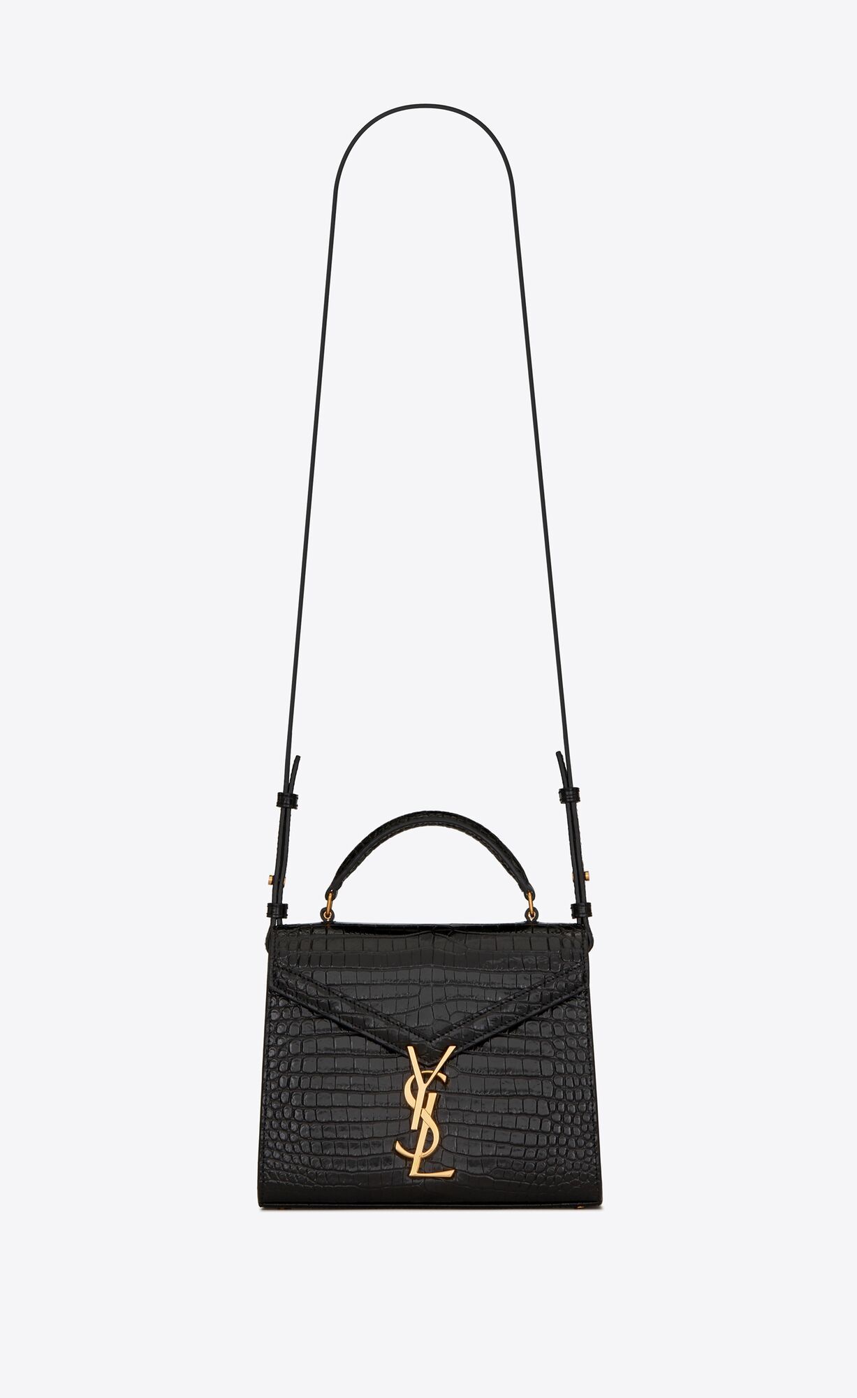 CASSANDRA Mini top handle bag in crocodile-embossed shiny leather | Saint Laurent | YSL.com | Saint Laurent Inc. (Global)