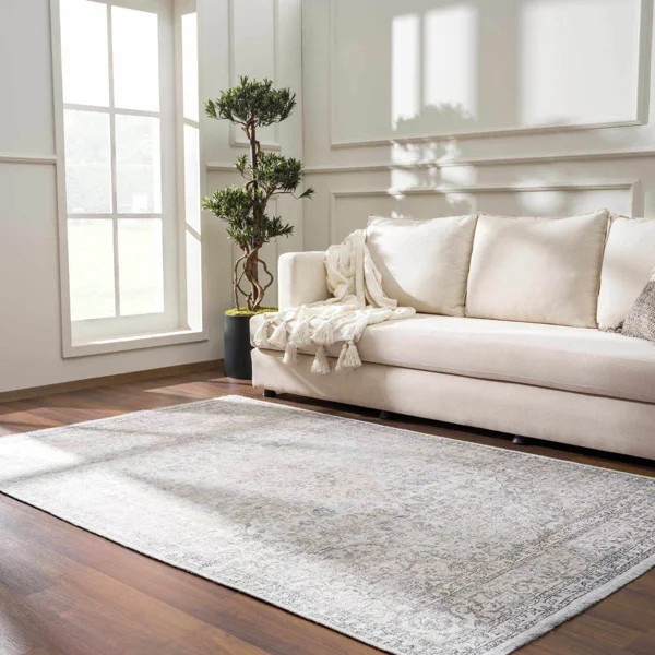 Jaelyne Machine Washable Beige/Grey Oriental Area Rug | Wayfair North America