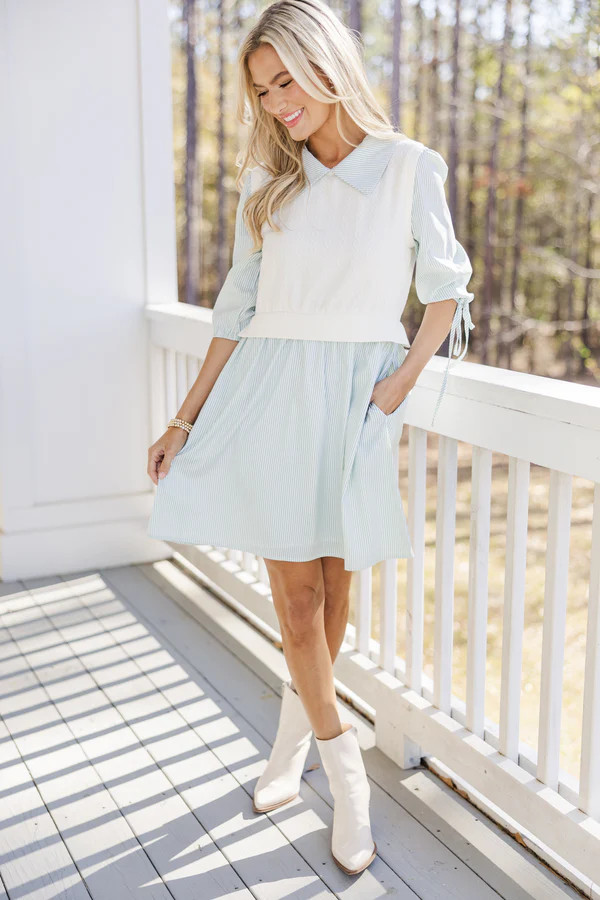 Out For Fun Sand Striped Dress | The Mint Julep Boutique