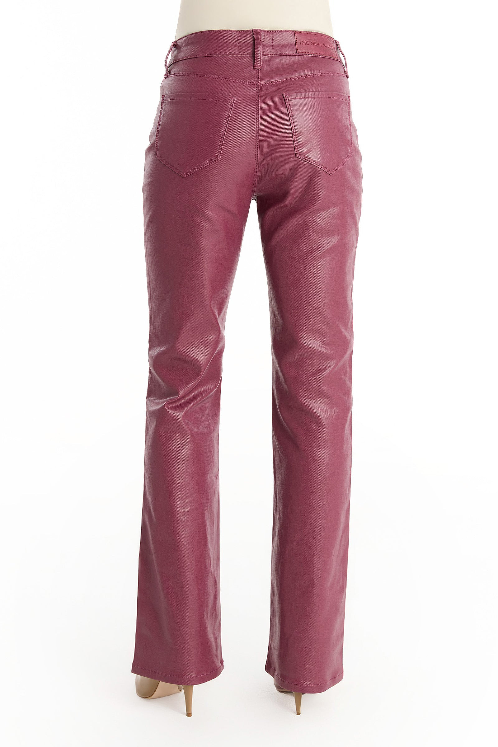 Aria Coated Flare Jean - Sangria | The Noli Shop