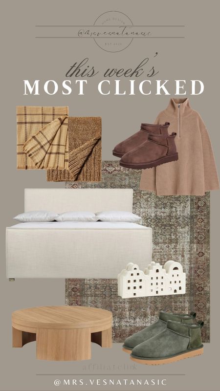 This week’s most clicked on pieces! Cannot believe this coffee table is from Walmart and under $300!!! Comes in black too! 

Throw blanket, Target, Studio McGee, Wayfair, upholstered bed, area rug, loloi rug, wayfair finds, h&m home, h&m fashion, uggs, shoes, boots, fall outfits, fall boots, bedroom, living room, coffee table,  amazon, home, 

#LTKsalealert #LTKHoliday #LTKhome