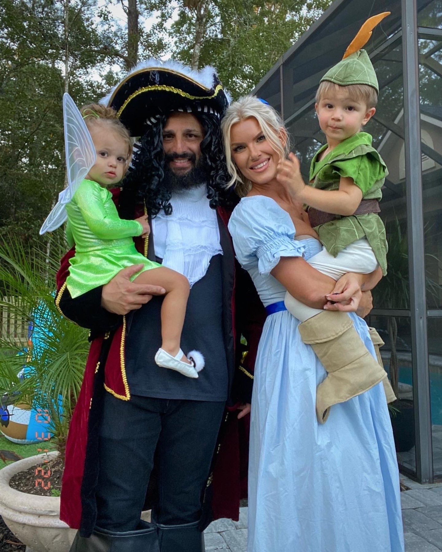 Family Halloween costume. Peter Pan. Tinker bell