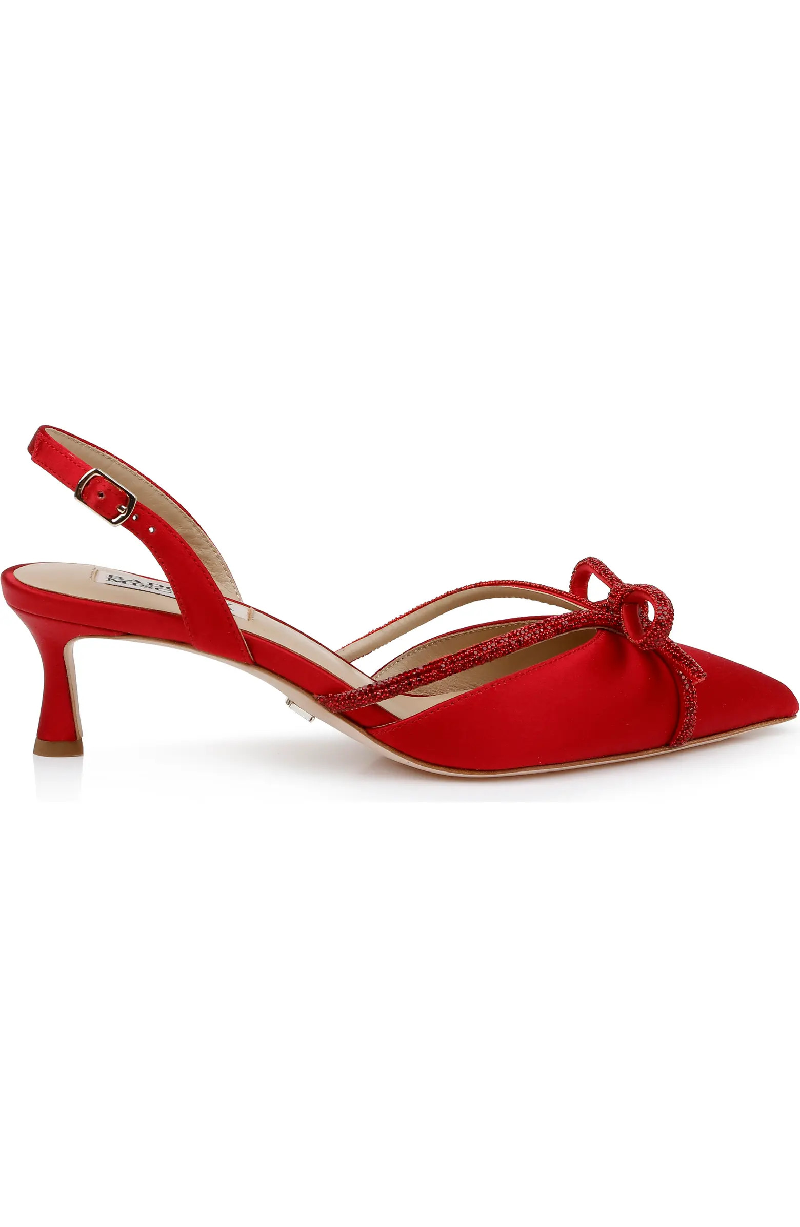 Badgley Mischka Collection Angelina Slingback Pointed Toe Kitten Heel Pump (Women) | Nordstrom | Nordstrom
