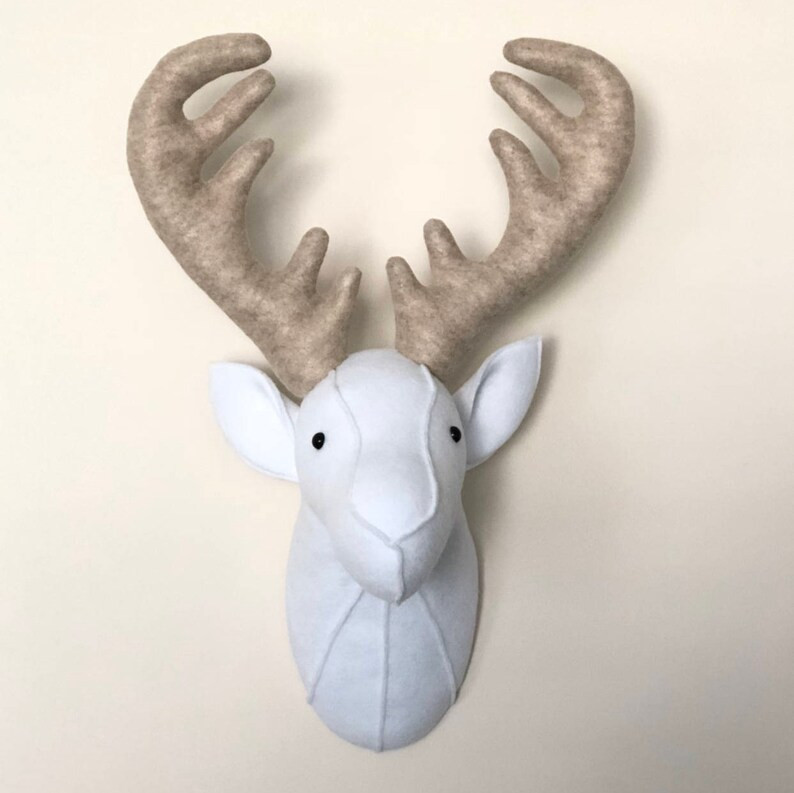 Deer head taxidermy / Felt animal head / wall decor / baby room /  nursery decor / stuffed animal... | Etsy (US)