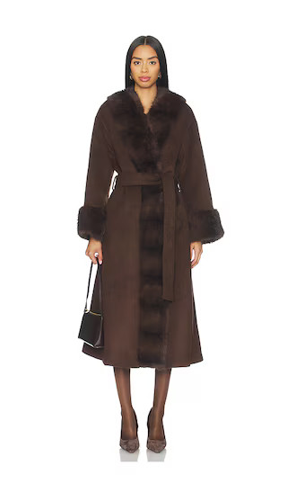 Mara Coat in Chocolate Brown | Revolve Clothing (Global)