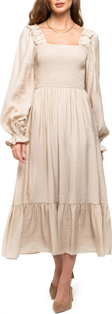 Smocked Long Sleeve Maxi Dress | Nordstrom Rack