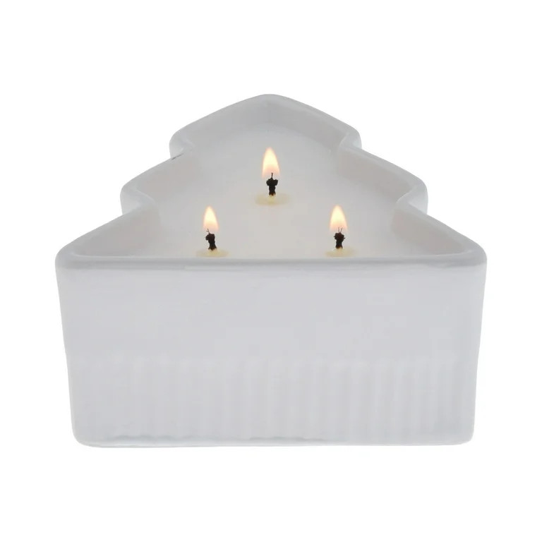 Better Homes & Gardens Cashmere Teak Scented 3 Wick Ceramic Tree Dish Candle 10oz | Walmart (US)