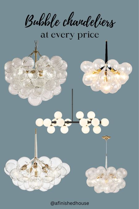 Bubble chandeliers - at different price point. 

Wayfair, Amazon 

#LTKstyletip #LTKfamily #LTKhome