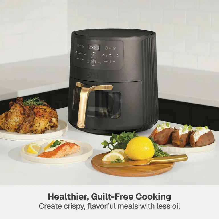 Thyme & Table 6QT Air Fryer, with ThymeCrisp\u2122 and Ceramic-Coated Nonstick Basket, Slate Grey | Walmart (US)