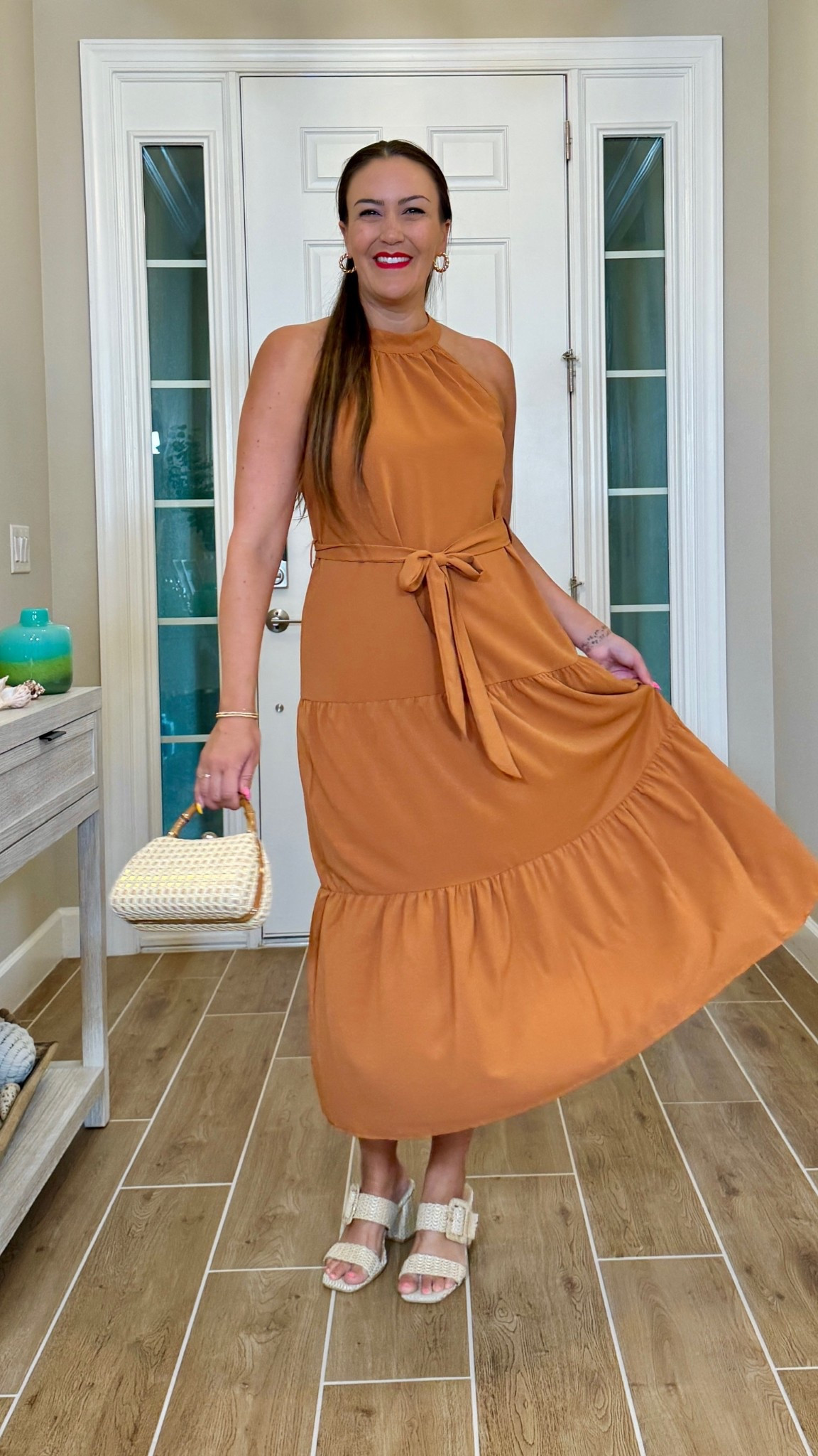  twist: you don’t need a “special occasion” to wear a dress that makes you feel like you again. 😊
some of us spent way too many years trying to disappear in our clothes… and girl, that stops today.

this halter midi is one of those pieces that just works on a curvy body. the fabric drapes without clinging, the tie waist lets you decide the shape, and the cut shows your shoulders while giving you plenty of room through the hips 🍐🤌. this is the kind of dress you reach for over and over because it’s comfortable, timeless, and actually fits the body you have right now — you buy clothes to fit your body, not the other way around. ✨

I’m 5’6” wearing size S (TTS) in the dress, size 8 (TTS) in the heels.

which color would you pick? 💛🫶

#LTKdayinmylife #LTKFindsUnder100 #LTKootd