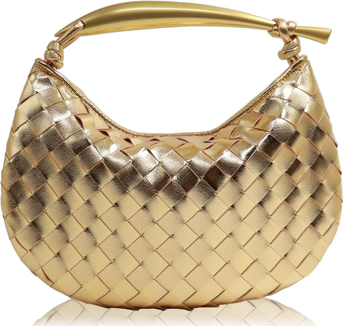 Bisadon Woven Handbag Soft PU Leather Fashion Dumpling Clutch Bags Handmade Hobo Bags for Women L... | Amazon (US)