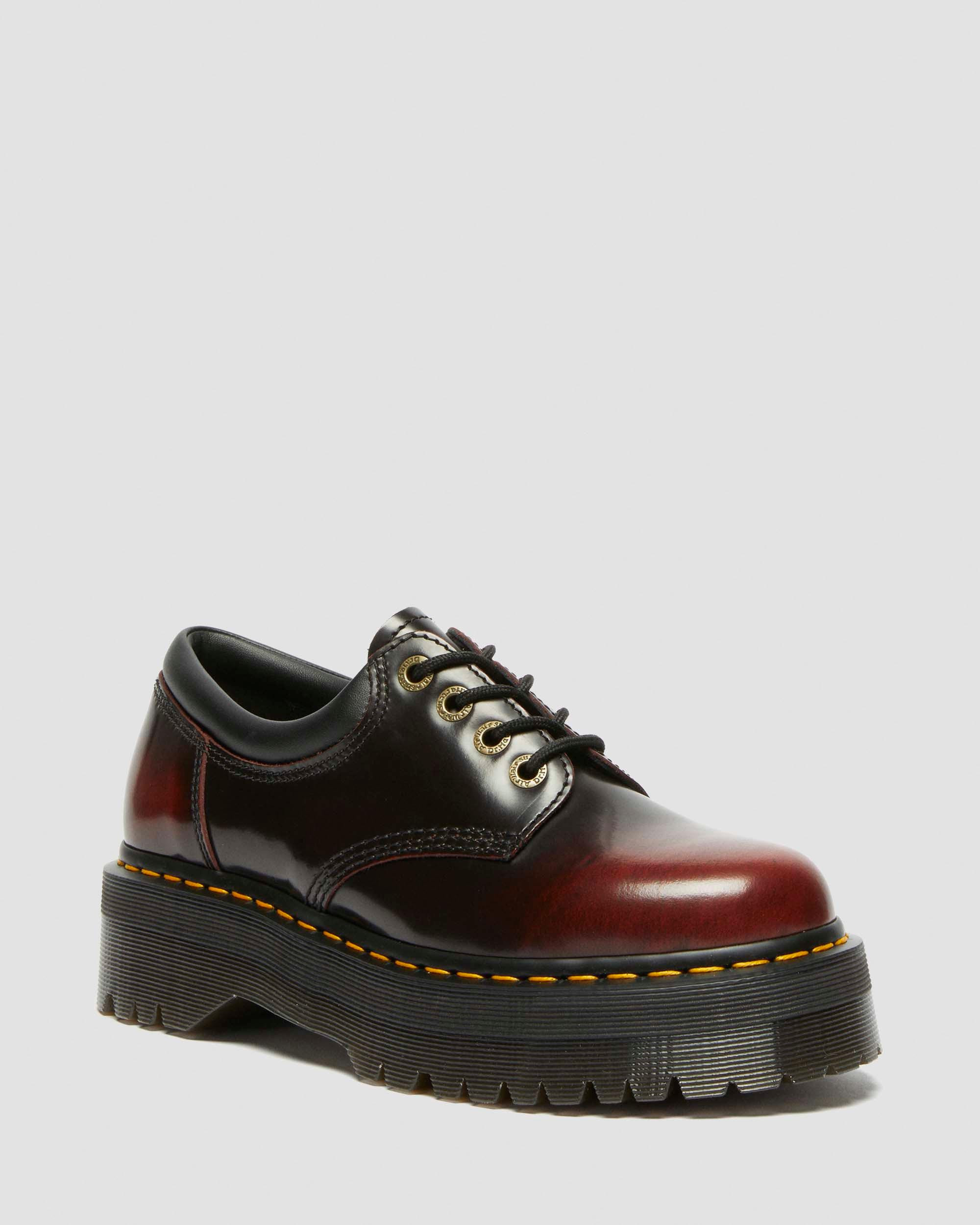 8053 Quad Arcadia Leather Platform Shoes in Cherry Red Arcadia | Dr. Martens | Dr. Martens
