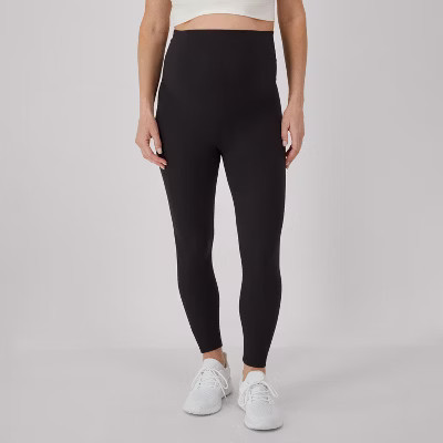 Hanes Maternity Women's Leak Protection 7/8 Leggings, 25" Inseam Black M | Target
