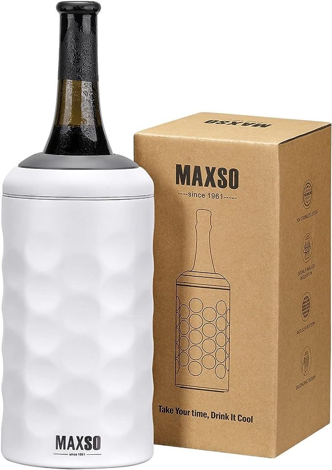 MAXSO Wine Chiller Bucket, Portable 750ml Champagne & Wine Bottle Cooler Keep Wine & Beverages Co... | Amazon (US)