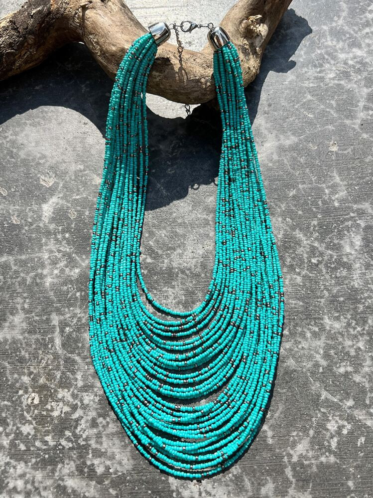 Two Tone Beaded Layered Necklace | SHEIN