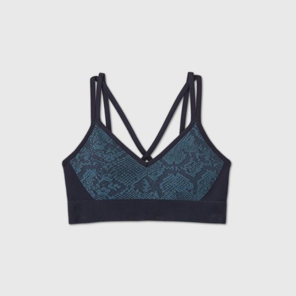 Women's Seamless Snakeskin Jacquard Strappy Bra - JoyLab™ | Target