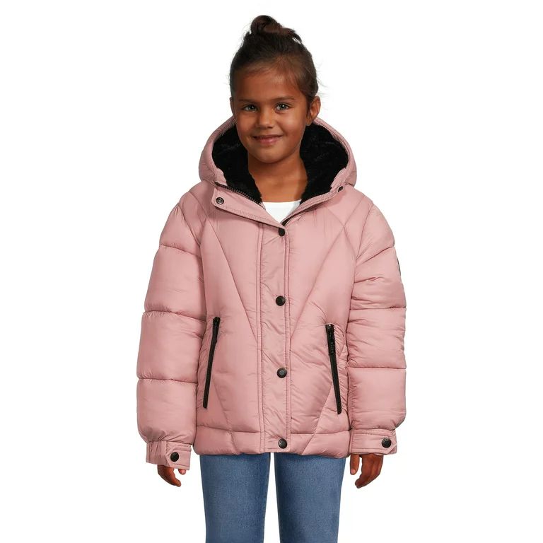 Madden NYC Girls Quilted Winter Puffer Coat with Hood, Sizes 4-16 | Walmart (US)