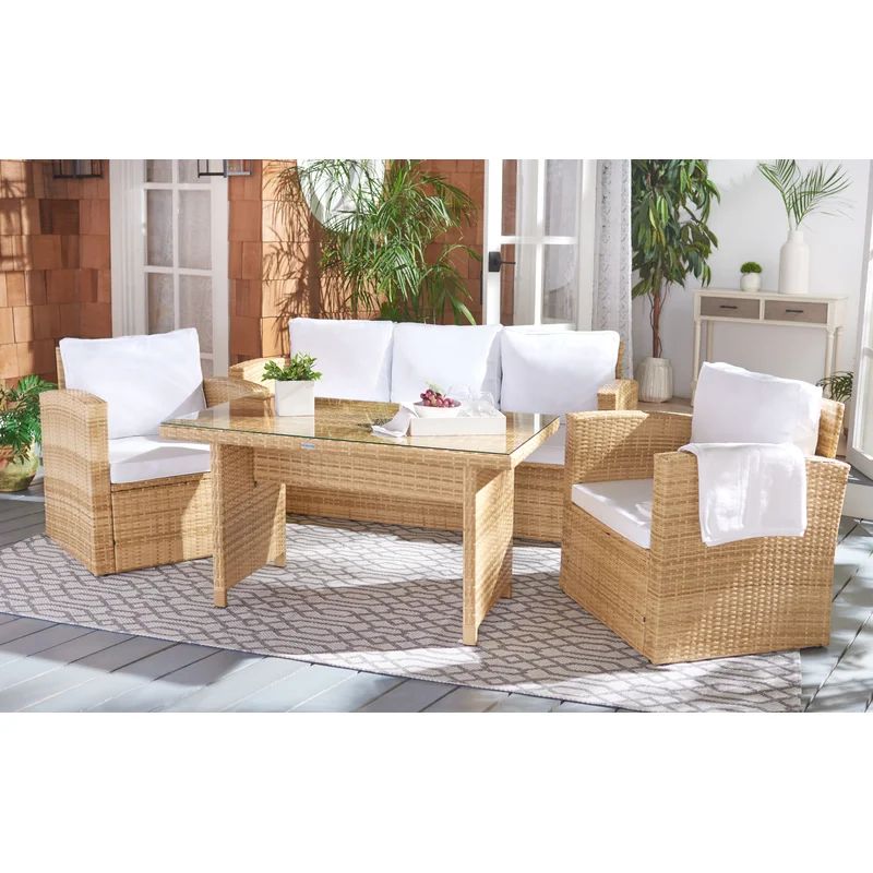 Nyra 5 - Person Rectangular Outdoor Dining Set with Cushions | Wayfair North America