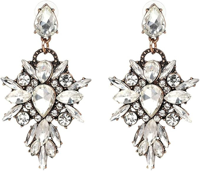 Extra LARGE Antique Retro Art Deco Vintage Style Chunky Statement Rhinestone Pageant Drag Queen B... | Amazon (US)