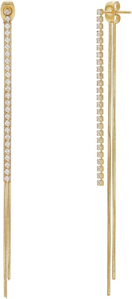 Gold Bow Earrings for Women Dainty Ribbon Bow Stud Earrings Gold Dangle Drop Tassel Earrings Long... | Amazon (US)