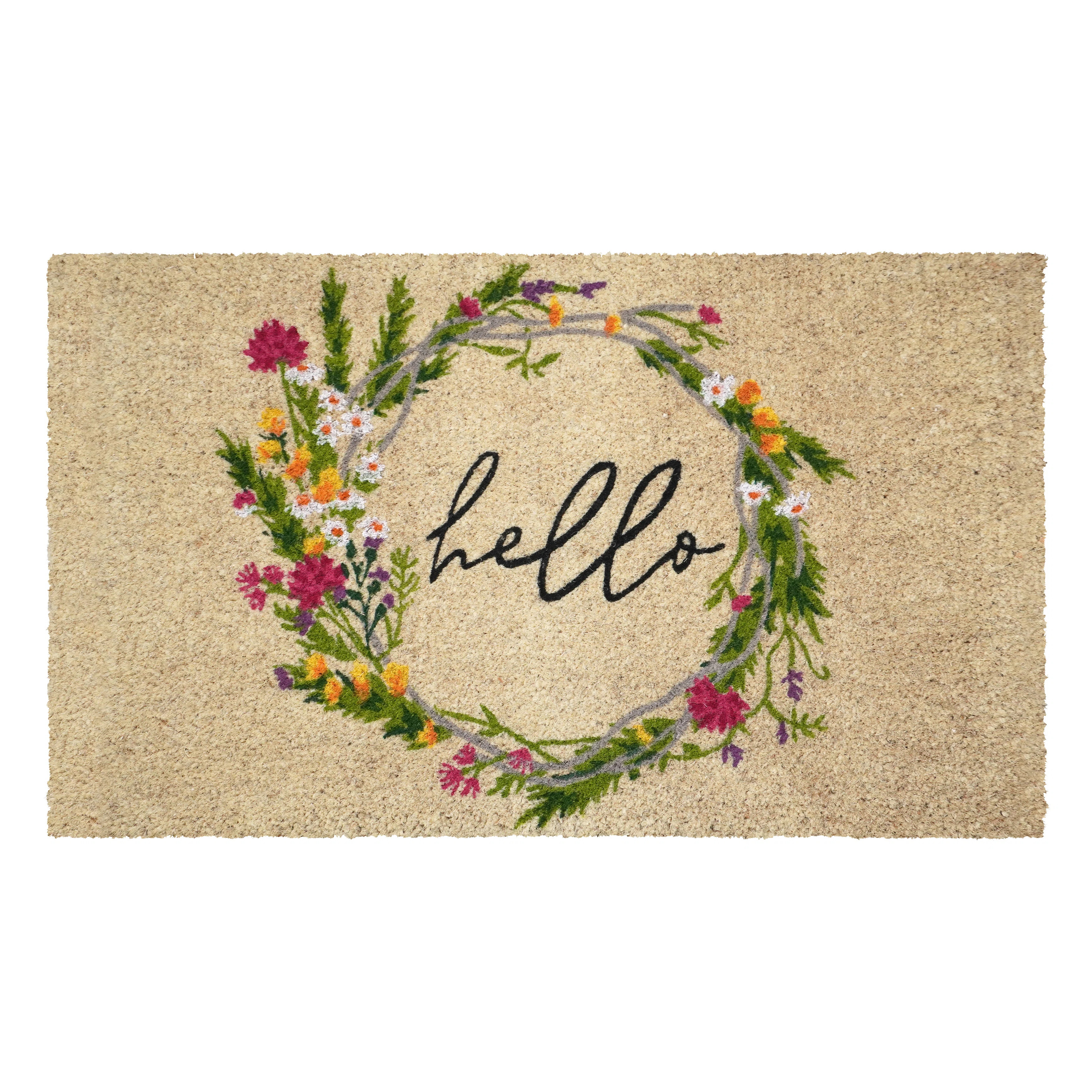 Cottage Floral Wreath Doormat | Wayfair North America