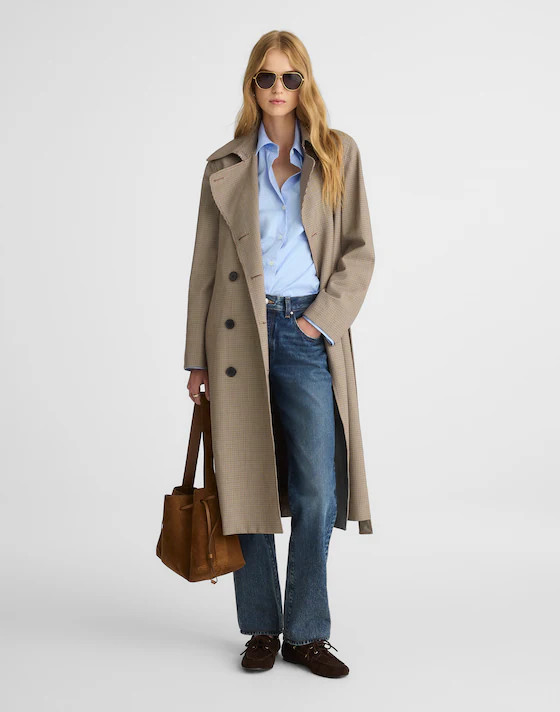 Double-Breasted Trench Coat in Plaid | Madewell | Madewell