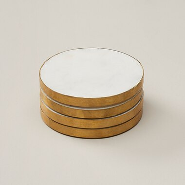 SET OF 4 COASTERS, MARBLE/GOLD | Indigo (CA)