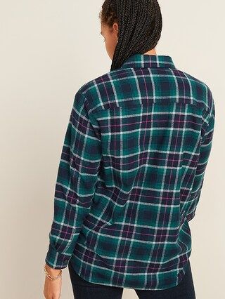 Oversized Plaid Flannel Boyfriend Shirt for Women | Old Navy (US)