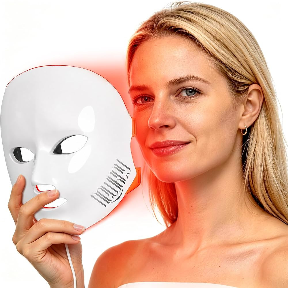 NEWKEY 4D LED Red Light Therapy Mask for Face Skin Glowing,630nm Led Light Therapy Face Mask Anti... | Amazon (US)