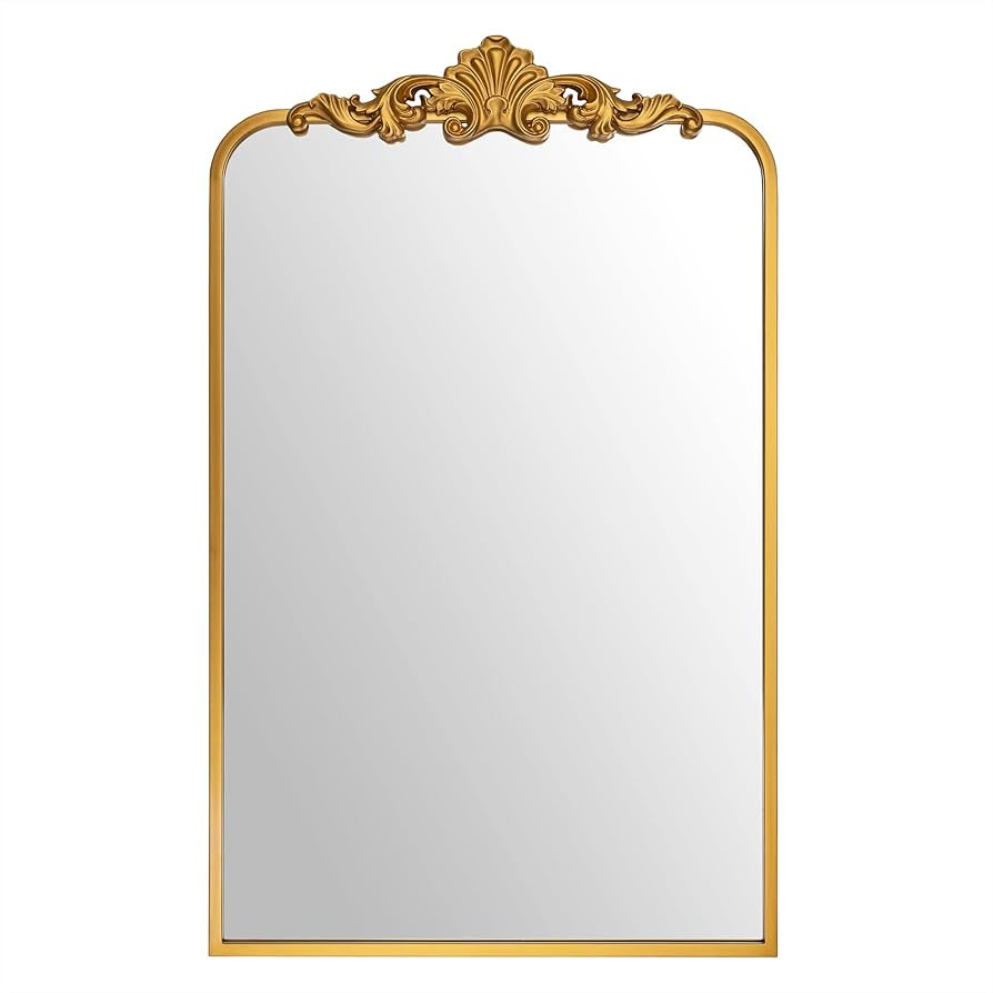 Ruomeng Traditional Wall Mirror, Bathroom Mirror Baroque Inspired Wall Décor, Gold Accent Mirror... | Amazon (US)