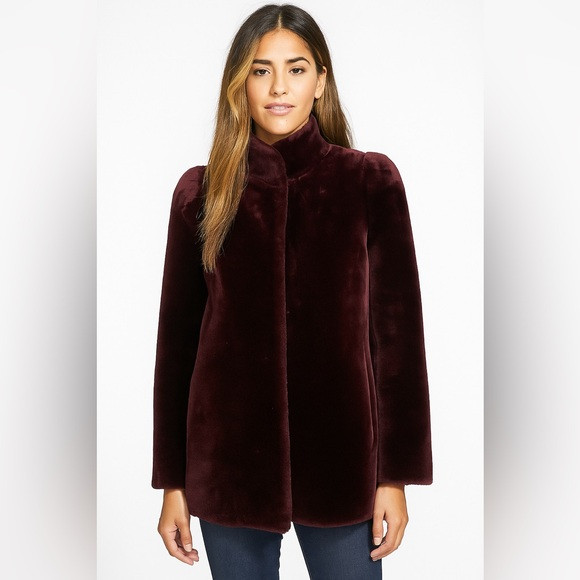 Jacques Saint Laurent Burgundy Faux Fur Coat | Vintage Glam 80s–90s | Poshmark