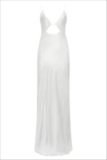 Click for more info about Sadie Maxi Satin Halter Ruched Slip Dress - White