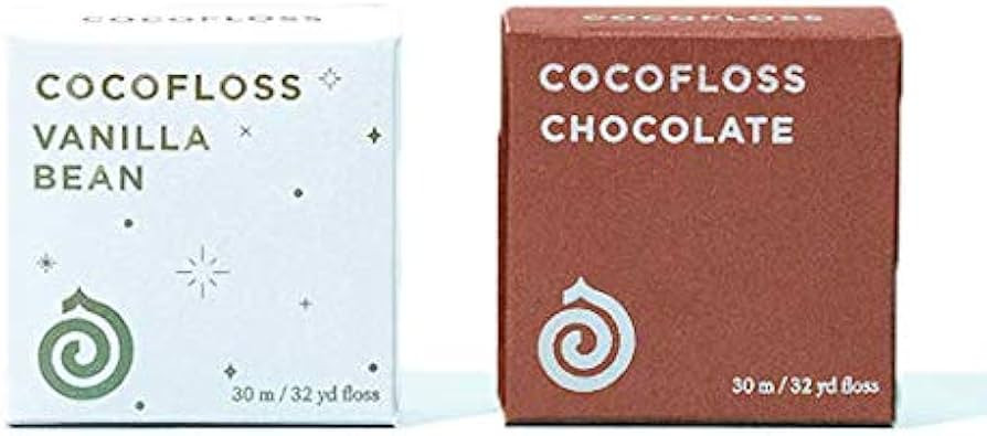 COCOFLOSS Coconut-Oil Infused Woven Dental Floss | Chocolate & Vanilla 2-Scoop Set | Dentist-Desi... | Amazon (US)