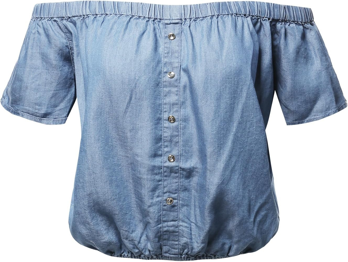 Made by Emma Women's Casual Solid Off-Shoulder Ruffle Top | Amazon (US)