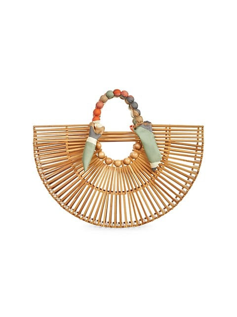Fan Ark Scarf-Trimmed Bamboo Tote | Saks Fifth Avenue