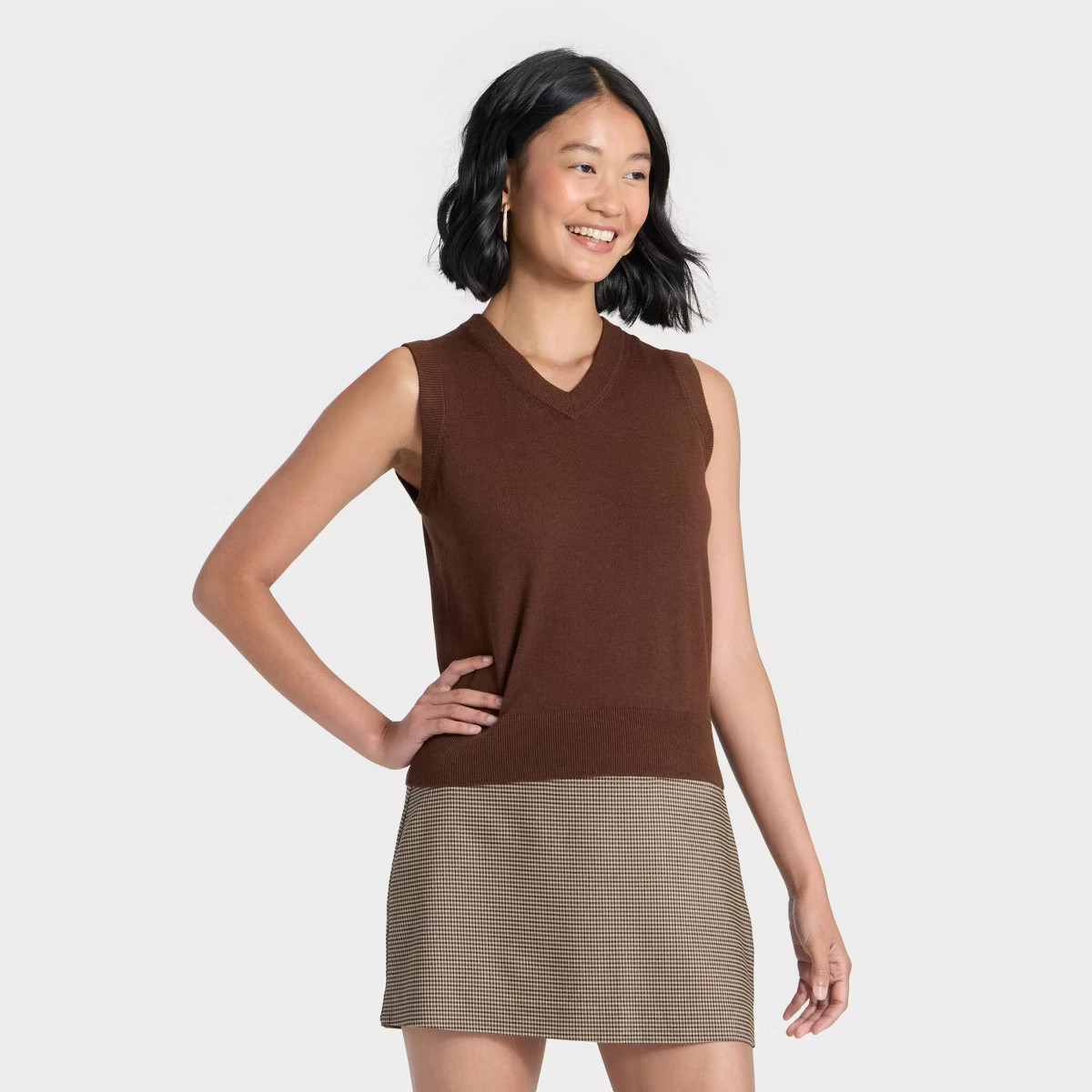 Women's V-Neck Sweater Vest - A New Day™ Cream XS | Target