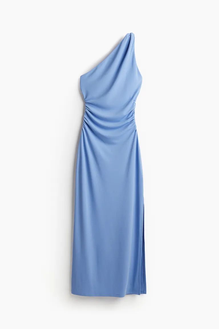Jersey One-shoulder Dress - Blue - Ladies | H&M US | H&M (US + CA)