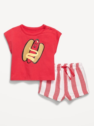 Ringer Graphic T-Shirt and Shorts Set for Baby | Old Navy (US)