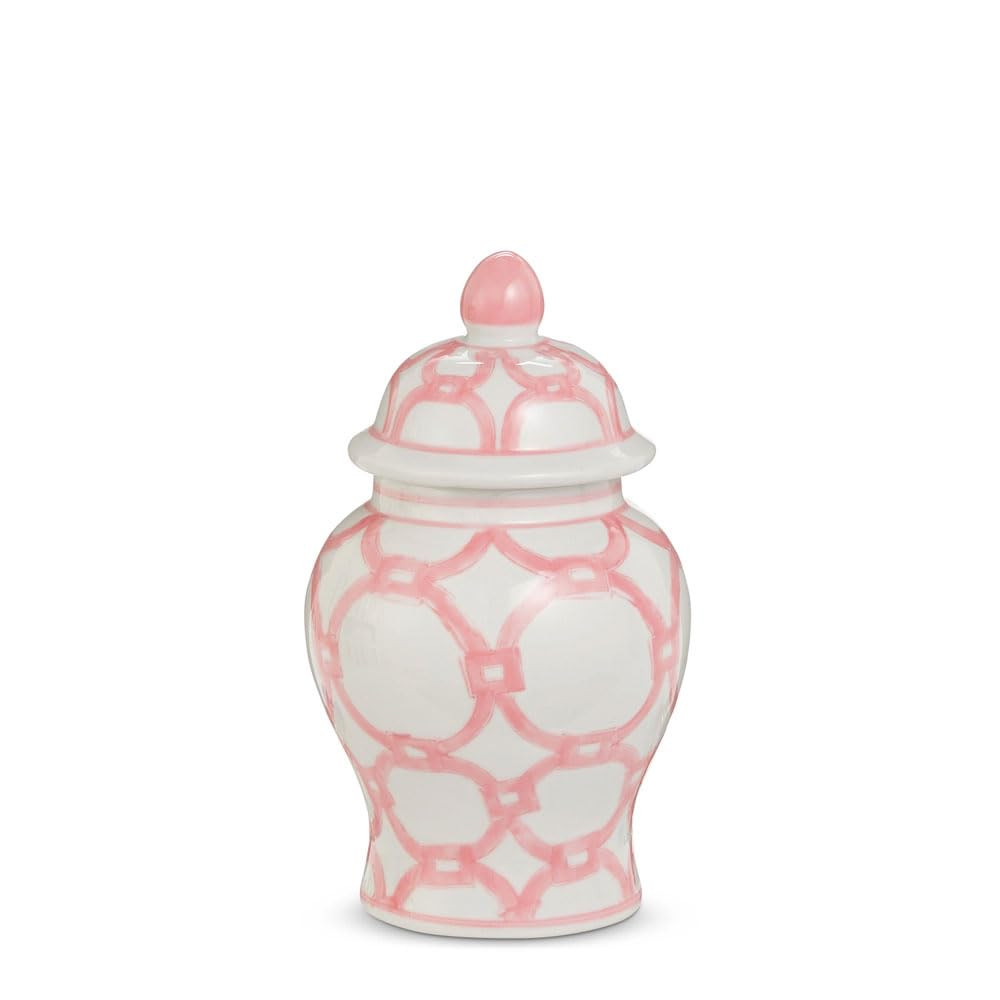 PINK AND WHITE PATTERN CERAMIC GINGER JAR by RAZ Imports, Inc | Amazon (US)