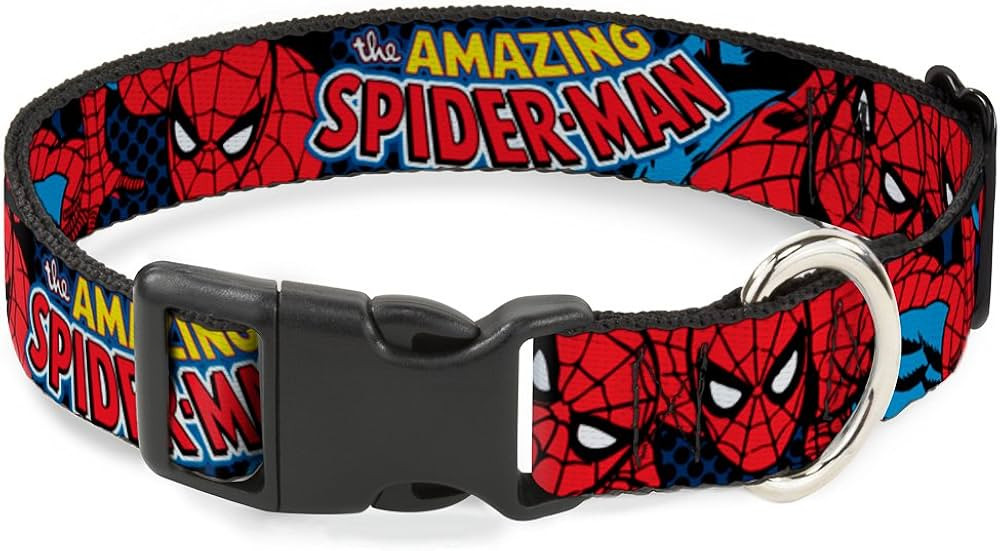 Buckle-Down "Amazing Spider-Man" Plastic Clip Collar, 1" Wide-Fits 9-15" Neck-Small | Amazon (US)
