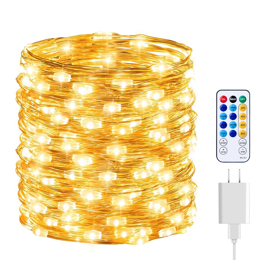 Minetom Fairy Lights with Remote, 66 Feet 200 Led Firefly String Lights Plug in for Bedroom Home ... | Amazon (US)