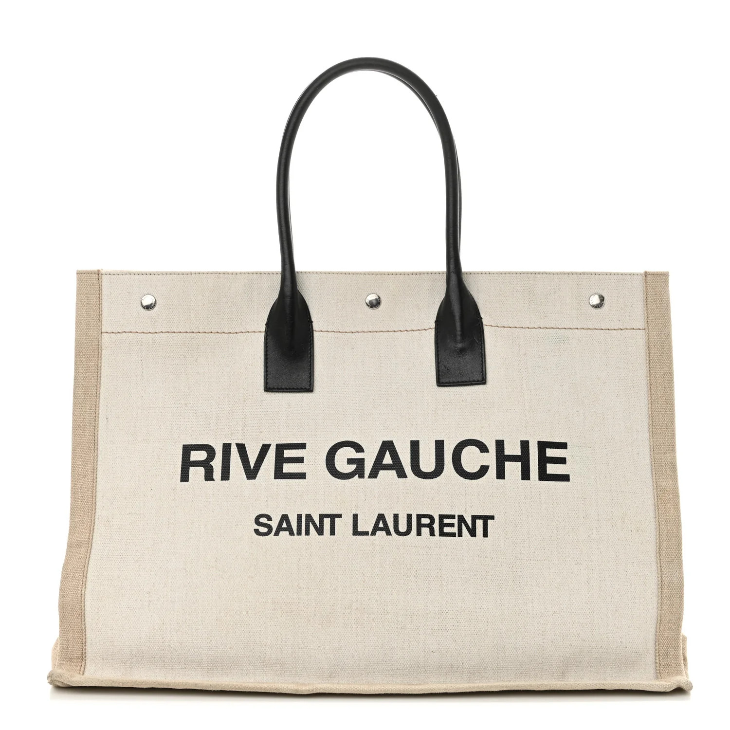 Linen Calfskin Rive Gauche Tote Optic White | FASHIONPHILE (US)